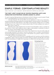 Simple Forms: Contemplating Beauty  Press Release vol.1 DECEMBER 18, 2014