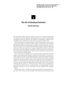 domestic chickens with ‘‘short stubby wings’’ unable to carry their large bodies more than a distance of a few feet. Working with the notion of selection based on fitness, Zittel’s installation funneled eggs t