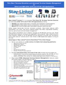 Microsoft Word - Stay-Linked 7.1 from System ID Warehouse - One Page Data S…