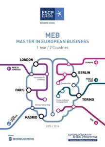 MEB  Master in european business 1 Year / 2 Countries London