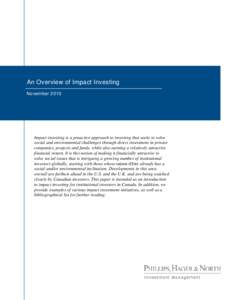 Social finance / Investment / Financial services / Environmental economics / Funds / Impact investing / Socially responsible investing / Venture capital / Value investing / Finance / Financial economics / Business