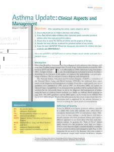Article  pulmonology Asthma Update: Clinical Aspects and Management