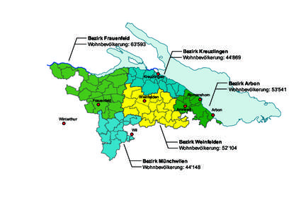 Bezirk Frauenfeld Wohnbevölkerung: 63‘593 Bezirk Kreuzlingen Wohnbevölkerung: 44‘869  Kreuzlingen