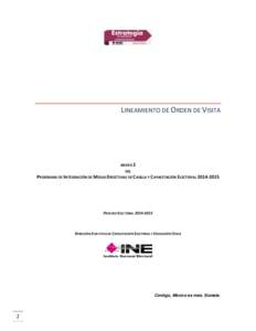 LINEAMIENTO DE ORDEN DE VISITA  ANEXO 2 DEL  PROGRAMA DE INTEGRACIÓN DE MESAS DIRECTIVAS DE CASILLA Y CAPACITACIÓN ELECTORAL[removed]