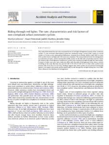 Riding through red lights: The rate, characteristics and risk factors of non-compliant urban commuter cyclists