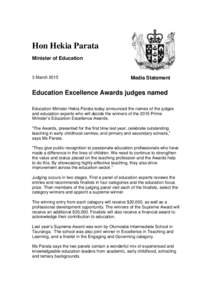 Hon Hekia Parata Minister of Education 3 March[removed]Media Statement