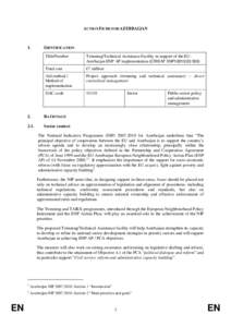 ACTION FICHE FOR AZERBAIJAN  1. IDENTIFICATION Title/Number