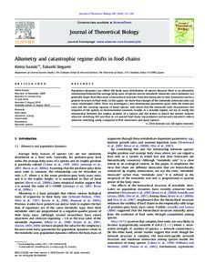 Journal of Theoretical Biology–128  Contents lists available at ScienceDirect Journal of Theoretical Biology journal homepage: www.elsevier.com/locate/yjtbi