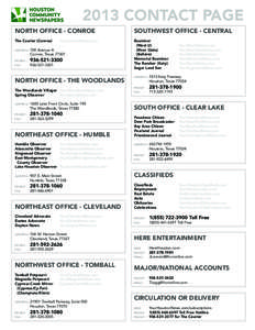 2013 Contact PAGE North office - CONROE