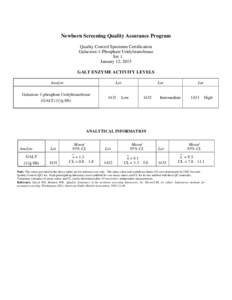 Medicine / Newborn screening / Health / Galactose—1-phosphate uridylyltransferase / Galactose