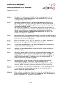 Huishoudelijk Reglement Atletiekvereniging ARCHEUS Winterswijk (versie 25 febrArtikel 1