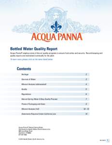 Water pollution / Water supply and sanitation in the United States / Water / Carbonated water / Soft drinks / Panna / Nestlé Waters North America / Bottled water / San Pellegrino / Drinking water / Soft matter / Water supply