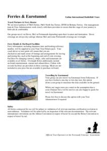 Ferries & Eurotunnel  Galina lina International Battlefield Tours  Travel Partners & Ferry Routes