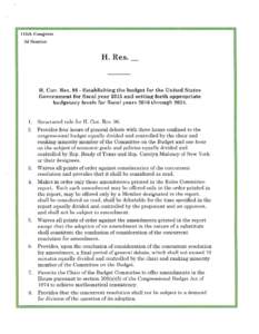 113th Congress 2d Session H. Res.  H. Con. Res. 96- Establishing the budget for the United States