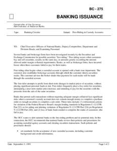 BC[removed]O BANKING ISSUANCE