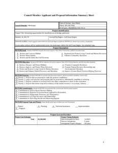 Council Member Applicant and Proposal Information Summary Sheet Point of Contact: Gary Rikard Phone: [removed]Email: [removed]  Council Member: Mississippi