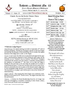 Page 1  Letters from District No. 10 Free & Accepted Masons of Washington Published by: Whatcom