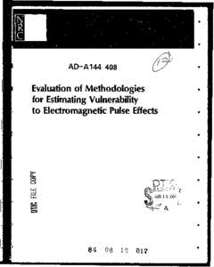 AD-A[removed]Evaluation of Methodologies for Estimating Vulnerability to Electromagnetic Pulse Effects