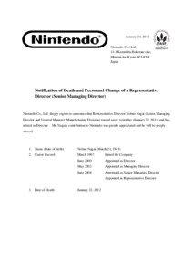 January 23, 2012 Nintendo Co., Ltd[removed]Kamitoba Hokotate-cho,