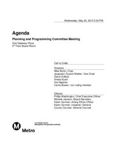 May 21, Agenda - Planning and Programming Committee Meeting