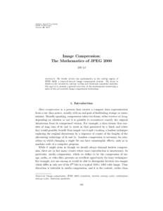 Modern Signal Processing MSRI Publications Volume 46, 2003 Image Compression: The Mathematics of JPEG 2000