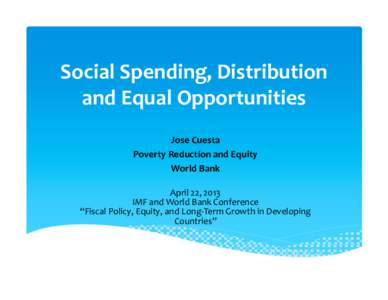 Social Spending, Distribution and Equal Opportunities