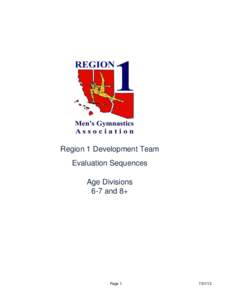 Region 1 Development Team Evaluation Sequences Age Divisions 6-7 and 8+  Page 1