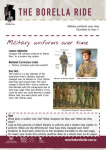 Military uniforms over time  Transition to Year 3 Military uniforms over time Lesson objective