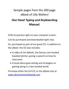 One-Hand Typing and Keyboarding Manual