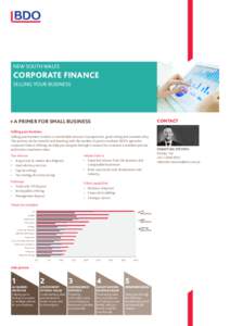 NEW SOUTH WALES  CORPORATE FINANCE SELLING YOUR BUSINESS  A PRIMER FOR SMALL BUSINESS