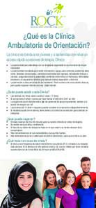 ¿Qué es la Clínica Ambulatoria de Orientación? La clínica les brinda a los jóvenes y a las familias con niños un acceso rápido a sesiones de terapia. Ofrece: • •