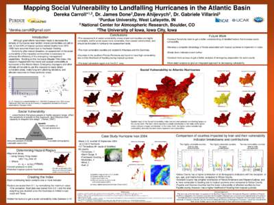 Mapping Social Vulnerability to Landfalling Hurricanes in the Atlantic Basin Dereka 1,2 Carroll* ,