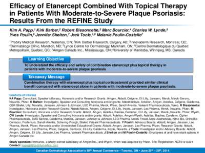 The COMET Trial:  Clinical Results in Moderate to Severe RA