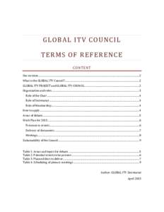 GLOBAL ITV Council Terms of reference