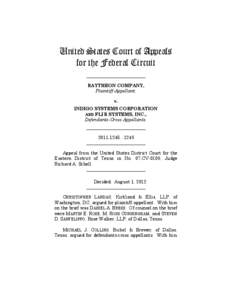 United States Court of Appeals for the Federal Circuit __________________________ RAYTHEON COMPANY, Plaintiff-Appellant, v.