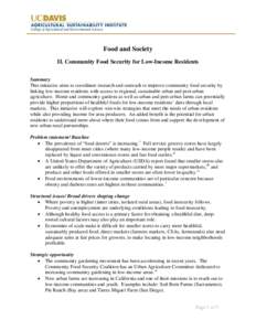 Sustainable food system / Nutrition / Environment / Urban decay / Urban agriculture / Food desert / Food security / Farm to School / Food systems / Food politics / Food and drink / Rural community development