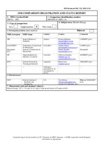 SIM Document #08, V02, [removed]SIM COMPARISON REGISTRATION AND STATUS REPORT 2. Comparison identification number: SIM.EM-S2 (SIM[removed]Subject area: Electric Energy