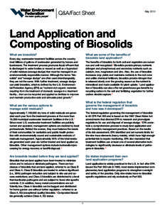 Q&A/Fact Sheet  May 2010 Land Application and Composting of Biosolids