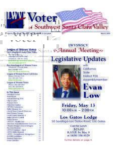 Voter of Southwest Santa Clara Valley  Serving Los Gatos, Saratoga, Monte Sereno, & Campbell
