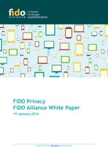 FIDO Privacy FIDO Alliance White Paper 19 January 2016 Copyright © FIDO Alliance All Rights Reserved.