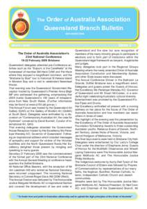 Order of Australia Association Queensland Branch Bulletin The  ABN:[removed]