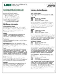 www.uab.edu/eli [removed[removed]Spring 2015: Course List