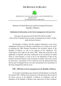 THE REPUBLIC OF BELARUS  MINISTRY OF NATURAL RESOURCES AND ENVIRONMENTAL PROTECTION OF THE REPUBLIC OF BELARUS