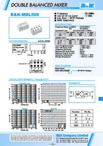 DOUBLE BALANCED MIXER  R&K reserves the right to make changes in the specifications of or discontinue products at any time without notice. R&K products shall not be used for or in connection with equipment that requires 