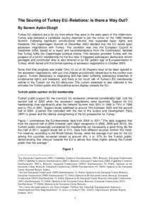 The Souring of Turkey  Relations: is there a Way Out? By Senem Aydın-Düzgit Turkey-EU relations are a far cry from where they were in the early years of this millennium.