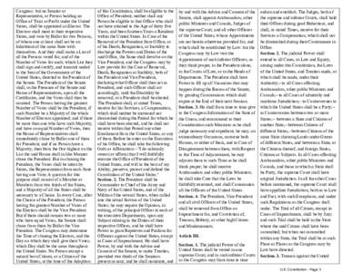 Congress: but no Senator or Representative, or Person holding an Office of Trust or Profit under the United States, shall be a