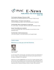 PAAC E-News, January • 2008
