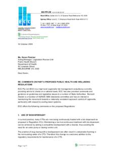 Microsoft Word - ECC Pty Ltd Comments on Proposed Vic Regulations for Public Health & Well-being Act 2008 v3.doc