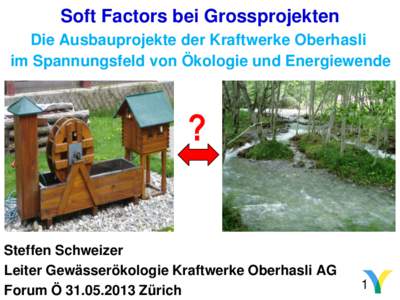 Soft Factors bei Grossprojekten Die Ausbauprojekte der Kraftwerke Oberhasli im Spannungsfeld von Ökologie und Energiewende ?