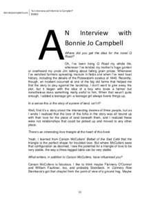 bonniejocampbell.com  “An Interview with Bonnie Jo Campbell” ©2002  A